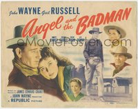 7p0655 ANGEL & THE BADMAN TC 1947 great image of cowboy John Wayne, sexy Gail Russell & co-stars!