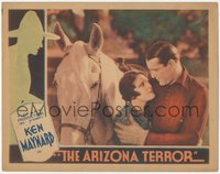 7p0761 ARIZONA TERROR LC 1931 c/u of cowboy Ken Maynard & Lina Basquette by Tarzan the Wonder Horse!