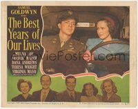 7p0773 BEST YEARS OF OUR LIVES LC #2 1947 close up of Teresa Wright & uniformed Dana Andrews in car!