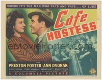 7p0662 CAFE HOSTESS TC 1940 Preston Foster pays & pays for sleazy Ann Dvorak, or else, ultra rare!