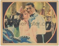 7p0793 CHAINED LC 1934 best close up of happy Joan Crawford & Clark Gable at fancy party, rare!