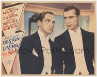 7p0806 DESIGN FOR LIVING LC 1933 c/u of Fredric March & Gary Cooper, Ernest Lubitsch, Noel Coward