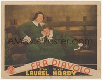 7p0807 DEVIL'S BROTHER Spanish/US LC R1940s great c/u of Stan Laurel sleeping on Oliver Hardy, rare!