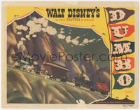 7p0813 DUMBO LC 1941 great Walt Disney cartoon image of circus train riding up mountain, rare!