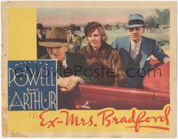 7p0819 EX-MRS. BRADFORD LC 1936 William Powell, Jean Arthur & James Gleason in convertible car!