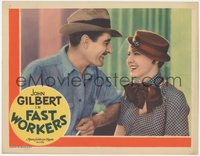 7p0820 FAST WORKERS LC 1933 Tod Browning, c/u of laughing Mae Clarke & John Gilbert, ultra rare!