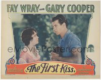 7p0823 FIRST KISS LC 1928 close up of Gary Cooper holding puppy by beautiful Fay Wray, ultra rare!