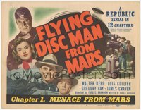 7p0675 FLYING DISC MAN FROM MARS chapter 1 TC 1950 Republic serial, Menace From Mars, full color!