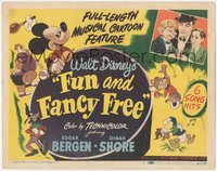 7p0677 FUN & FANCY FREE TC 1947 Disney, Mickey Mouse, Edgar Bergen, Charlie McCarthy, Mortimer Snerd