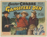 7p0678 GANGSTER'S DEN TC 1945 Buster Crabbe, King of the Wild West caught by bad guys, ultra rare!