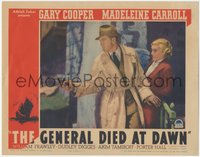 7p0834 GENERAL DIED AT DAWN LC 1936 c/u of Gary Cooper firing gun by scared Madeleine Carroll, rare!