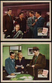 7p1224 GENTLEMAN'S AGREEMENT 2 LCs 1947 Elia Kazan, Gregory Peck, John Garfield, Celeste Holm!