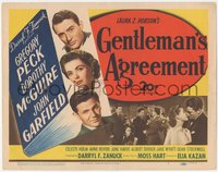 7p0679 GENTLEMAN'S AGREEMENT TC 1947 Elia Kazan, Jewish Gregory Peck, Dorothy McGuire, John Garfield