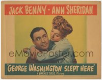 7p0837 GEORGE WASHINGTON SLEPT HERE LC 1942 c/u of Ann Sheridan with her arms around Jack Benny!