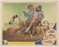 7p0838 GIRL CRAZY LC #8 1943 Mickey Rooney, Judy Garland & Tommy Dorsey riding wooden horse!