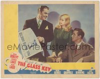 7p0839 GLASS KEY LC 1942 great image of sexy Veronica Lake between Alan Ladd & Brian Donlevy, rare!