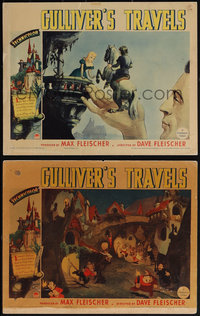 7p1228 GULLIVER'S TRAVELS 2 LCs 1939 classic cartoon by Dave Fleischer, great animation images!