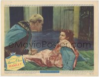 7p0860 HAMLET LC #5 1949 Laurence Olivier with dagger threatens Eileen Herlie, William Shakespeare!