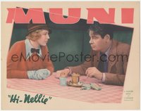 7p0863 HI NELLIE LC 1934 Glenda Farrell by newspaper man Paul Muni smoking at table, ultra rare!