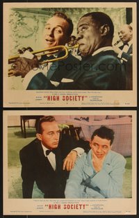 7p1230 HIGH SOCIETY 2 LCs 1956 Frank Sinatra, Bing Crosby, Louis Armstrong with trumpet!