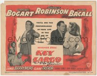 7p0690 KEY LARGO signed TC 1948 by Marc Lawrence, great image of Humphrey Bogart, Bacall & Robinson!