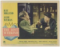 7p0887 LOST WEEKEND LC #3 1945 alcoholic Ray Milland with bartender Howard da Silva, Billy Wilder