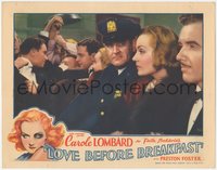 7p0889 LOVE BEFORE BREAKFAST LC 1936 close up of cop staring at Carole Lombard & Preston Foster!