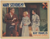 7p0895 MARY STEVENS M.D. LC 1933 man refuses treatment from Dr. Kay Francis & Glenda Farrell, rare!