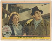 7p0903 MRS. MINIVER LC 1942 Greer Garson & Walter Pidgeon's son signals from plane, William Wyler!