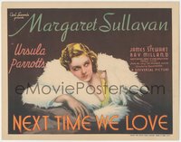 7p0708 NEXT TIME WE LOVE TC 1936 great art of pretty Margaret Sullavan wearing fur, ultra rare!