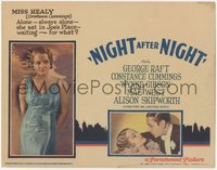 7p0920 NIGHT AFTER NIGHT LC 1932 sexy Constance Cummings by herself & romanced by George Raft, rare!