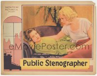 7p0935 PUBLIC STENOGRAPHER LC 1934 Esther Muir comforts worried Lola Lane laying on couch!