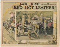 7p0942 RED HOT LEATHER LC 1926 Jack Hoxie led out of wooden chute on bucking bronco, Ultra Rare!