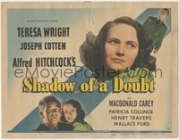 7p0716 SHADOW OF A DOUBT TC 1943 Joseph Cotten, Teresa Wright, Macdonald Carey, Alfred Hitchcock!