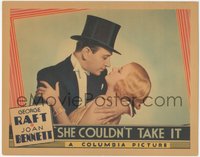 7p0953 SHE COULDN'T TAKE IT LC 1935 best c/u of beautiful Joan Bennett & George Raft, ultra rare!