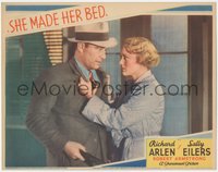 7p0954 SHE MADE HER BED LC 1934 c/u of Grace Bradley threatening Robert Armstrong, ultra rare!