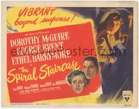 7p0724 SPIRAL STAIRCASE TC 1946 art of Dorothy McGuire, George Brent & Ethel Barrymore!