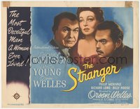 7p0728 STRANGER TC 1946 star/director Orson Welles with Edward G. Robinson & Loretta Young!