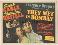 7p0736 THEY MET IN BOMBAY TC 1941 master jewel thieves Clark Gable & Rosalind Russell in India!