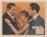 7p0983 THIS IS MY AFFAIR LC 1937 sexy Barbara Stanwyck between Robert Taylor & Victor McLaglen!