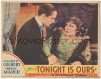 7p0991 TONIGHT IS OURS LC 1933 close up of Fredric March glaring at Claudette Colbert, ultra rare!