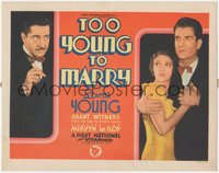 7p0738 TOO YOUNG TO MARRY TC 1931 worried lovers Loretta Young & Grant Withers, ultra rare!