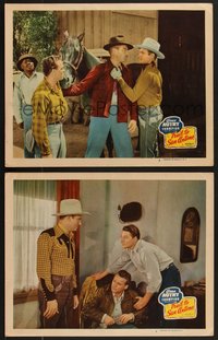 7p1237 TRAIL TO SAN ANTONE 2 LCs 1947 singing cowboy Gene Autry, Sterling Holloway, & Champion!