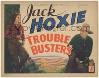 7p0740 TROUBLE BUSTERS TC 1933 great image of cowboy Jack Hoxie & Kaye Edwards, ultra rare!