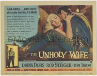 7p0742 UNHOLY WIFE TC 1957 sexy half-devil half-angel bad girl Diana Dors made him half a man!