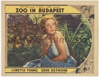 7p1016 ZOO IN BUDAPEST LC 1933 best portrait of beautiful Loretta Young outdoors, ultra rare!