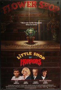 7p0451 LITTLE SHOP OF HORRORS 1sh 1986 artwork of carnivorous plant, Rick Moranis, Steve Martin!