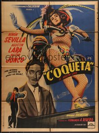 7p0102 COQUETA Mexican poster 1949 Juanino Renau Berenguer art of sexy showgirl Ninon Sevilla!