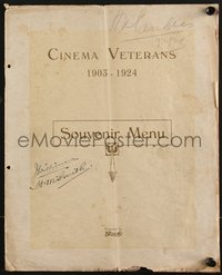 7p0093 BRITISH CINEMA & TELEVISION VETERANS 10x13 English souvenir menu 1924 96 pictured, ultra rare!