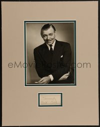 7p0008 CLARK GABLE signed card in 14x18 display 1950s matted with an original deluxe still!